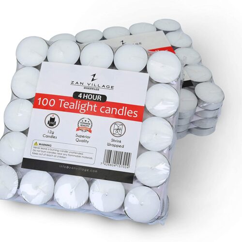 thumbnail image 2 of Shopforpound Unscented White Tea Light Candles – 50-Pack, 8-Hour Burn Time For Weddings, Parties & Home Décor 2 of 4