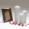 pillar candles, white pillar candles,