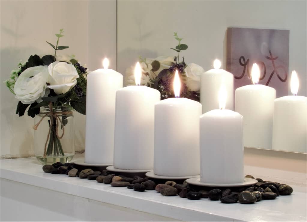 white pillar candles, candle decoration, candles uk,