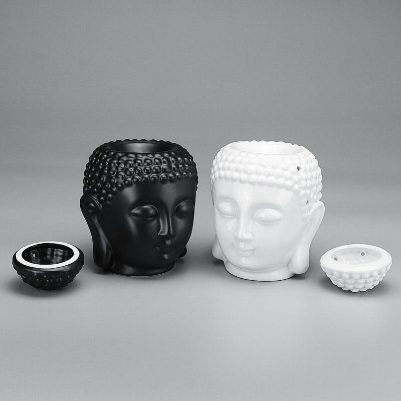 Ceramic Buddha Head Oil Burner Melt Wax Warmer