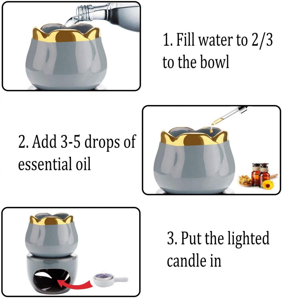 Wax melt burner Grey (6) Candles Wholesale and Online Store