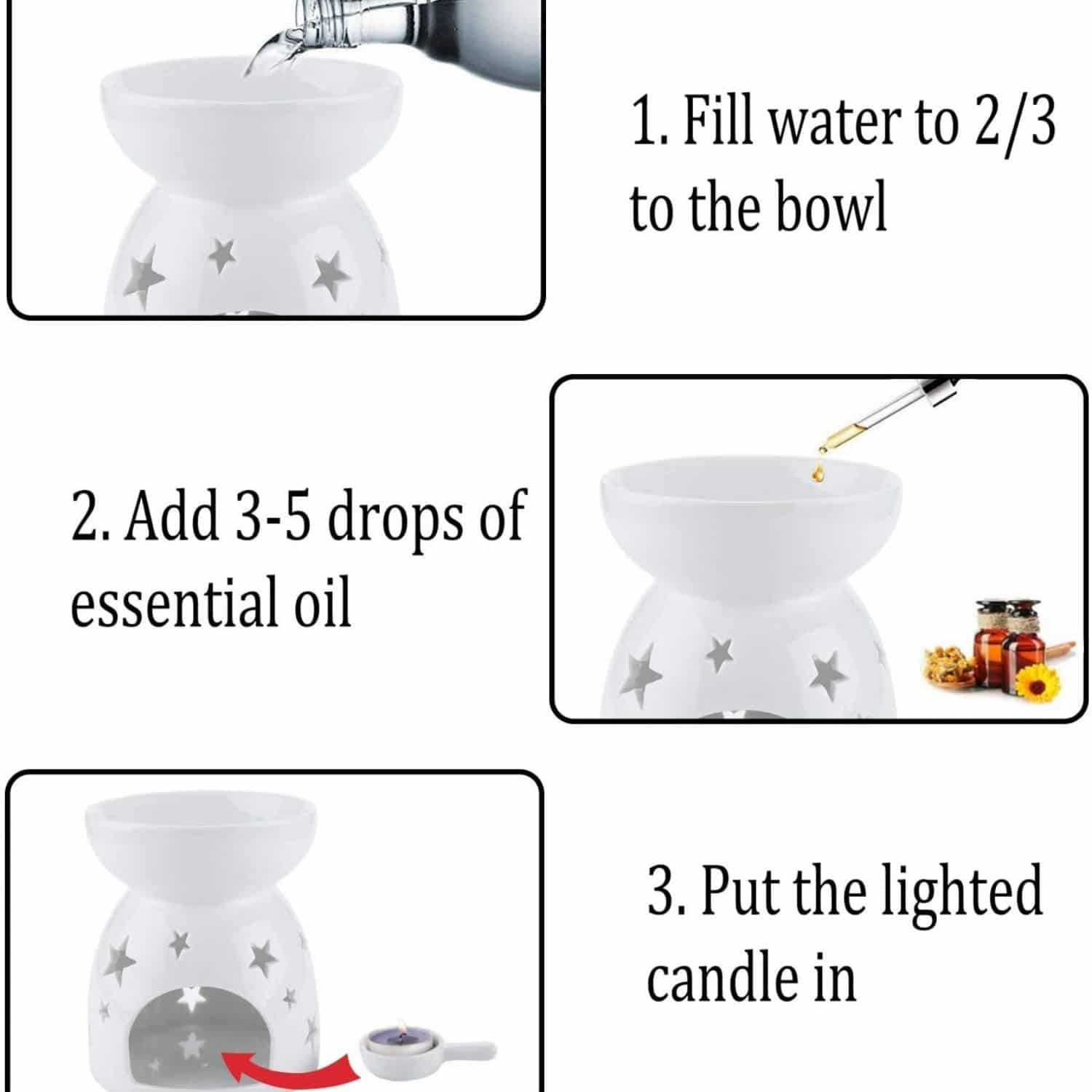 Wax Melt Essential Oil Burner White Tarts Holder Candles Wholesale