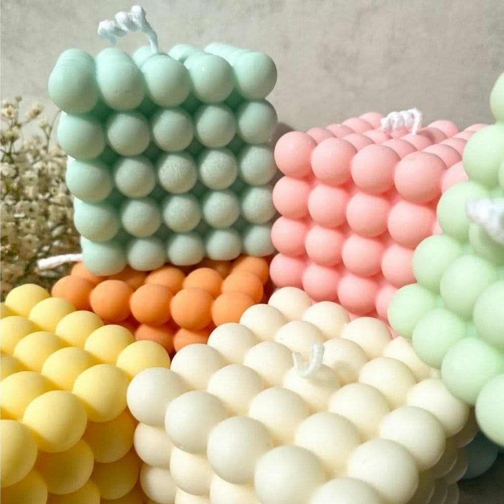 Bubble Cube Candle! Home Decor Candles Unscented! Wedding Favor