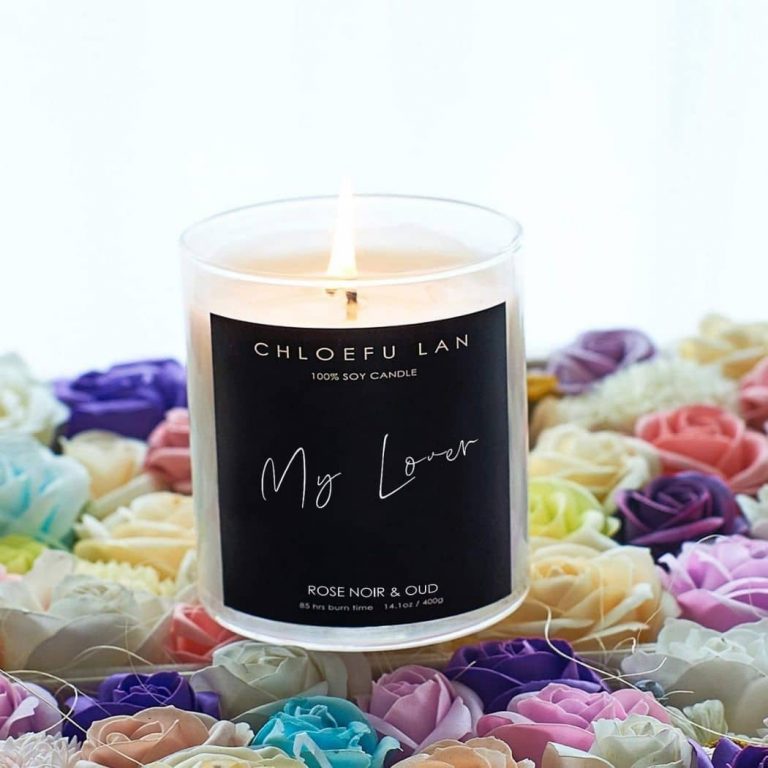 Coconut Rose 2 Wick Candle In White Glass